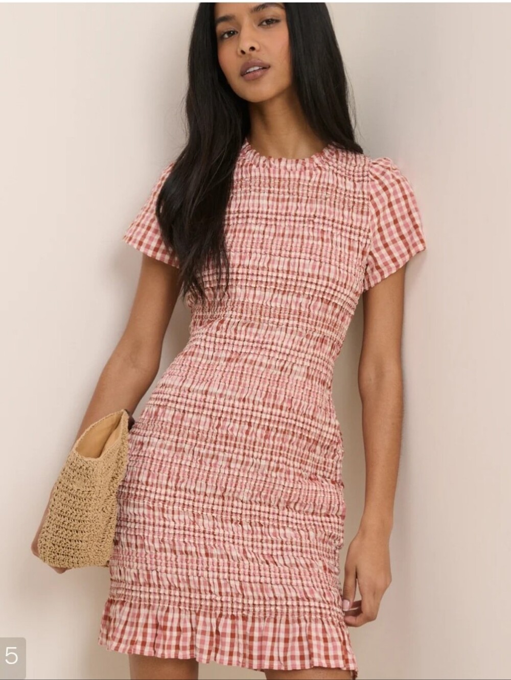 nobody's child Martha Mini Dress Gingham Pink & White